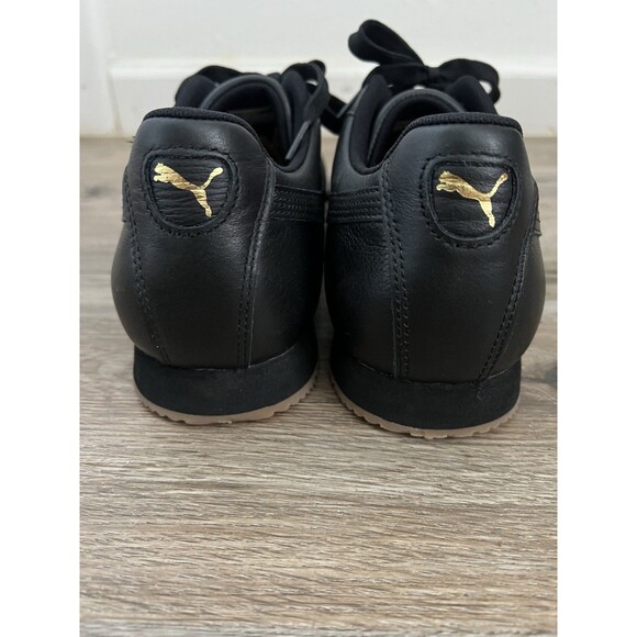 Puma Roma Classic Black Gum Leather Low Mens Shoes Sneakers Size 11.5 US 10.5 UK - Picture 7 of 9